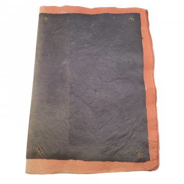 Büttenpapier, rotbraun, als Heft