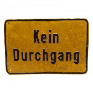 Schild, &quot;Kein Durchgang&quot; gelb, 30x20cm