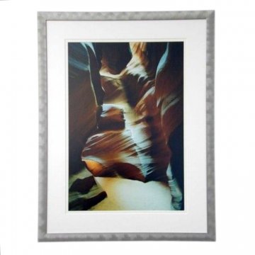 Bild ANTHILOPE Canyon, geflexter Metallrahmen 61x80cm doppeltes Passepartout, Reflo Kunstglas, RECHTE: FTA
