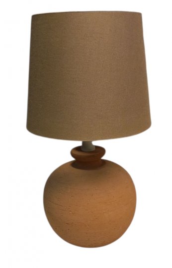 Tischlampe, Tonkugelfuß, h 30 cm, Schirm extra