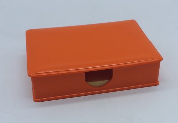 Zettelbox mit Deckel, Kunststoff, orange, HELIT