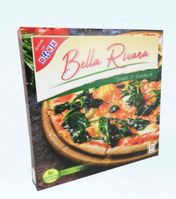 Pizza SPINAT KNOBLAUCH,Verpackung,3x26x26 cm (WSA754) RECHTEFREI