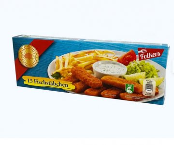 Fischstäbchen FOLCKERS,Verpackung,3,5x27,5x9,8 cm (WSA686) RECHTEFREI
