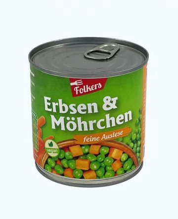 Erbsen,Möhrchen Dose 400 g, H 7,5 cm (WSA328) RECHTEFREI