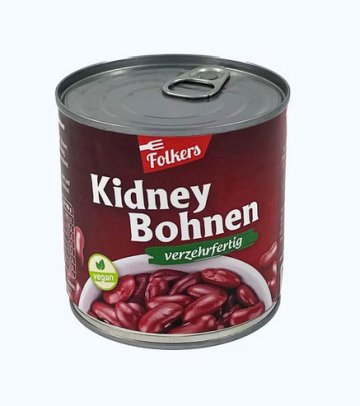 Kidney Bohnen Dose 400 g, H 7,5 cm (WSA321) RECHTEFREI