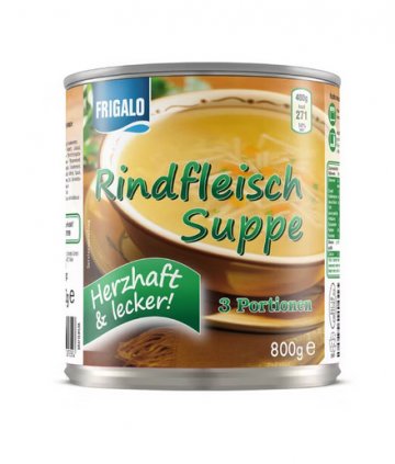 Rindfleisch Suppe FRIGALO 800 g, H 11 cm (WSA130) RECHTEFREI
