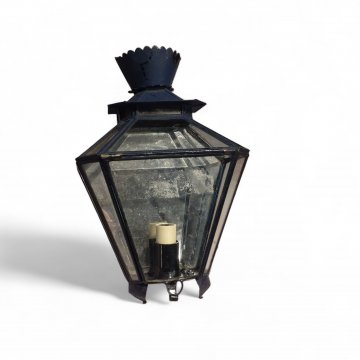 Wandlampe Metall, schwarzblau patiniert,eckig, Spiegelblender, 1-flg.E14