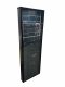 Serveratrappe SERV, Rahmen rechteckig Holz schwarz, Plexiglasscheibe, leuchtende Serverlämpchen, 55,5x12,5cm, h 167cm, Server, IT, Computer, Technik, Fake