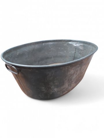 Zinkwanne/ Waschzuber, oval, 73 x 53cm, m. seitl. Griffen