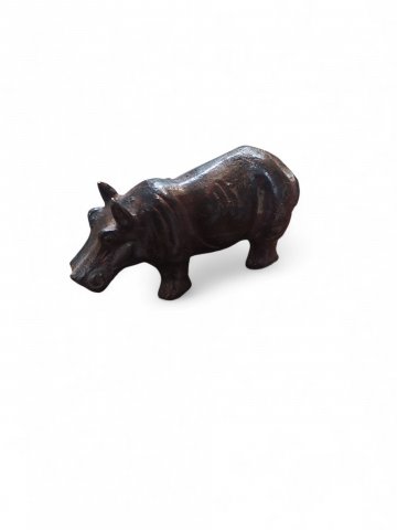 Nilpferd, klein,Bronze, grün(11x5x4cm)