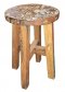 Hocker ONE WORLD, Holz antik, verschieden bunt gestrichen, runde Sitzfläche ø25, h 45cm