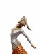 Bronzefigur auf Sockel, bemalt, &quot;Tänzerin&quot;, 54cm