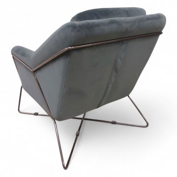 Sessel, GIN, Stoffbezug, petrol blau, Untergestell Metall, bronciert schwarz