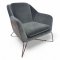 Sessel, GIN, Stoffbezug, petrol blau, Untergestell Metall, bronciert schwarz
