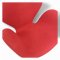 Sessel SWAN CHAIR, Schale Vollpolster rot, gebogen gerundet, stark tailliert, Alugestell 4-füßig, B75xT65xH80