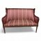 Sofa EMP, Schwanenhals, Gestell Mahagoni, Sitz Rücken und Seiten gepolstert Rautenvelours rot 130x60x93cm, 