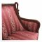 Sofa EMP, Schwanenhals, Gestell Mahagoni, Sitz Rücken und Seiten gepolstert Rautenvelours rot 130x60x93cm, 