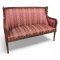 Sofa EMP, Schwanenhals, Gestell Mahagoni, Sitz Rücken und Seiten gepolstert Rautenvelours rot 130x60x93cm, 