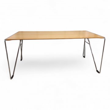 Tisch SEDUS, Ahorn, Enden mit Alukante, Chromgestell klappbar, L166xB80xH70