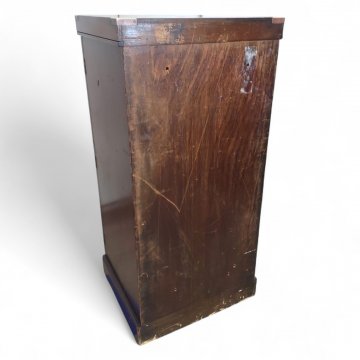 Turmsekretär, Mahagoni ausziehbares Fach, Lederplatte rot 7 Schübe, Messingbeschläge, 52x44x110cm