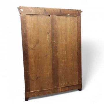 Kleiderschrank, JHW, Nußbaum Wurzelfurnier, 2 Türen, Füllungen, Kugelfüße, 150x55x210 cm