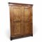 Kleiderschrank, JHW, Nußbaum Wurzelfurnier, 2 Türen, Füllungen, Kugelfüße, 150x55x210 cm