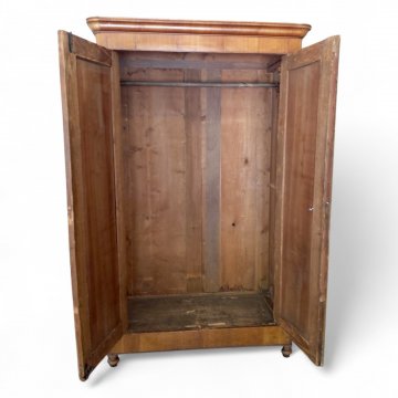 Kleiderschrank, JHW, Nußbaum, 2 Türen, Kugelfüße, 120x50x193 cm