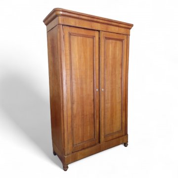 Kleiderschrank, JHW, Nußbaum, 2 Türen, Kugelfüße, 120x50x193 cm