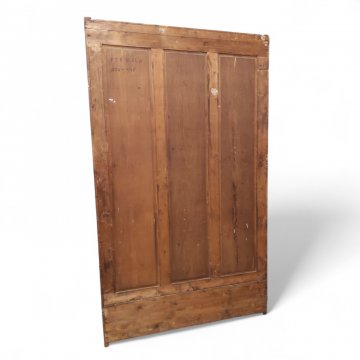 Kleiderschrank, Erle, 2-türig, Mittig geschnitztes Rosenbouquet,Messinggriff reich verziert, Schub innen, H203xB120xT55