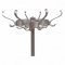 Garderobenständer, Alu, 7+4 Haken, Kranz drehbar, Schirmring, Tellersockel Gußeisen beige/silber, H183