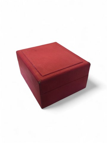 Schmuckdose, Kunstleder, rot,innen schwarz,12 cm x 13 cm x 7 cm Schmuckdose