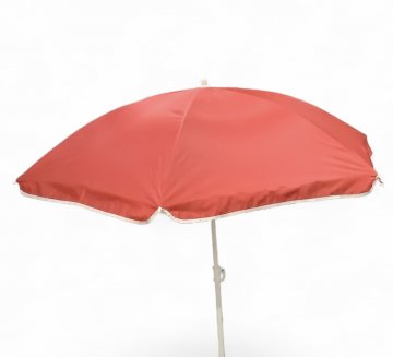 Sonnenschirm rot mit weißem Rand, innen silber, ø135cm, OHNE Fuß (passender Schirmfuß 30/80)