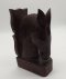 P- Buchstütze, Pferdekopf, Holz, geschnitzt, rotbraun, H: 20cm, Patina
