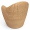 Rattansessel, hell, Schalenform geschlossen gebaucht, gerundet, B80