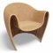 Rattansessel, hell, Schalenform geschlossen gebaucht, gerundet, B80