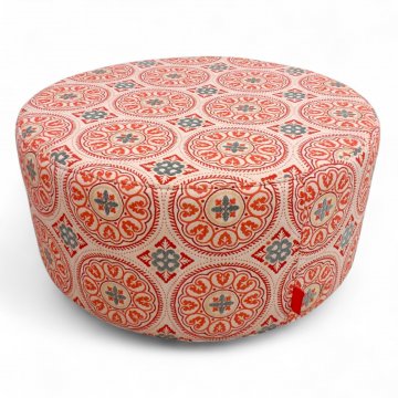 Sitzkissen/Pouf FATBOY PFFFH, Sunbrella Stoffbezug für Indoor/Outdoor, beige orange Retrostyle, Ø90, H40