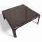 Couchtisch, K.stoff braun, Ecken und Kanten gebogen, B70xT70xH30