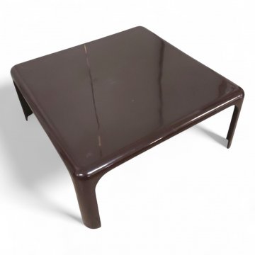 Couchtisch, K.stoff braun, Ecken und Kanten gebogen, B70xT70xH30