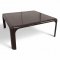 Couchtisch, K.stoff braun, Ecken und Kanten gebogen, B70xT70xH30
