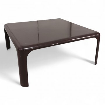 Couchtisch, K.stoff braun, Ecken und Kanten gebogen, B70xT70xH30