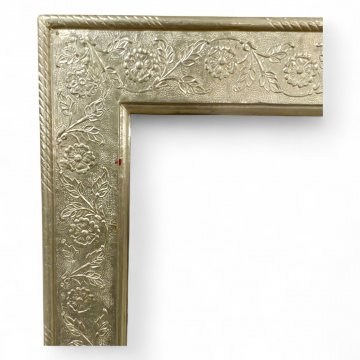 Wandspiegel, Silberblech gestanzt, Blütenmotive, 75x54
