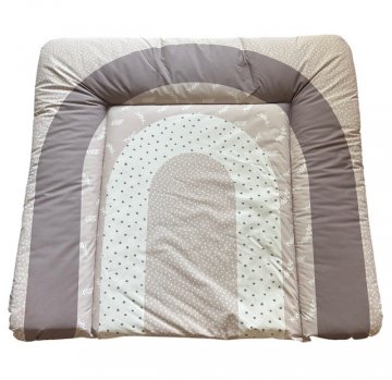 Wickelauflage PÜNKTCHEN, créme/beige/braun mit Punkten und Zweigen, 80x75cm, h 6cm