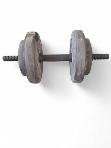 Hantelscheibe KLEIN,FAKE, 0,75 Kg, Holz, schwarz, Attrappe, Fake, ohne Beschriftung, Loch ø 3cm, H 3cm, ø 15cm