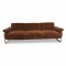 Sofa, Vollpolster Velour dkl. braun, Chromgestell gebogen, B215
