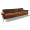 Sofa, Vollpolster Velour dkl. braun, Chromgestell gebogen, B215