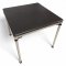Bürotisch DYES, Esche schwarz, Chromgestell, 80x80xH71