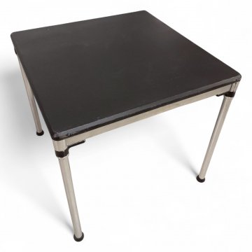 Bürotisch DYES, Esche schwarz, Chromgestell, 80x80xH71