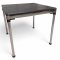 Bürotisch DYES, Esche schwarz, Chromgestell, 80x80xH71