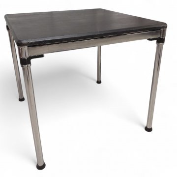Bürotisch DYES, Esche schwarz, Chromgestell, 80x80xH71