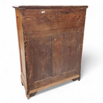 Sekretär, VIJ, Nußbaum hell, 2 Türen, Schreibklappe und 2 Türen kassettiert, 97x42x124cm